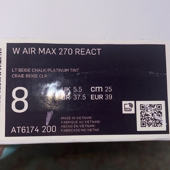 Women’s Air Max 270 React - Size 8 🧡🩵 - Picture 8 of 8